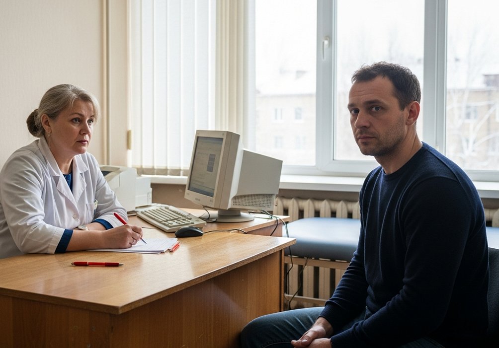 Мужчина на приеме у врача